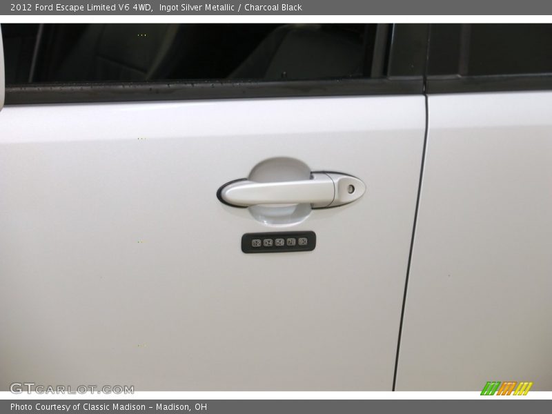 Ingot Silver Metallic / Charcoal Black 2012 Ford Escape Limited V6 4WD
