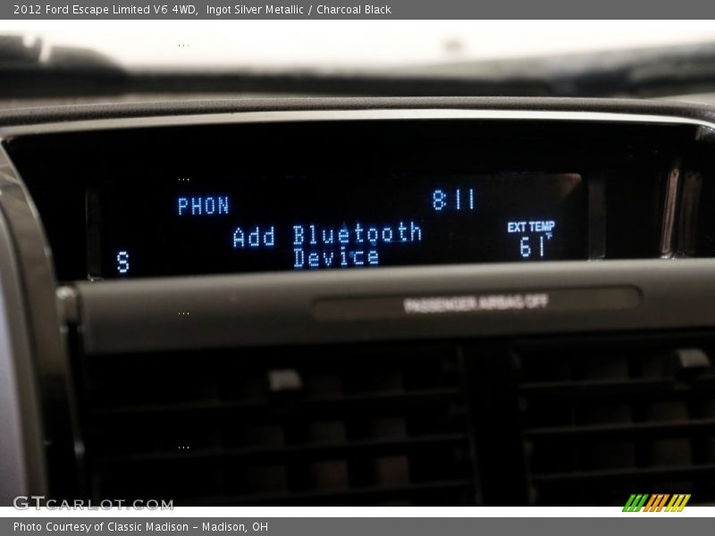 Ingot Silver Metallic / Charcoal Black 2012 Ford Escape Limited V6 4WD
