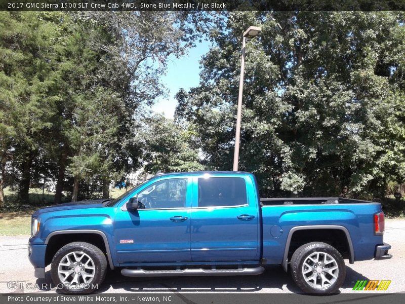Stone Blue Metallic / Jet Black 2017 GMC Sierra 1500 SLT Crew Cab 4WD