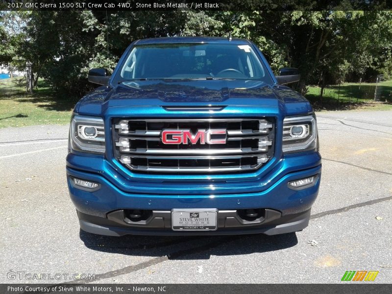 Stone Blue Metallic / Jet Black 2017 GMC Sierra 1500 SLT Crew Cab 4WD