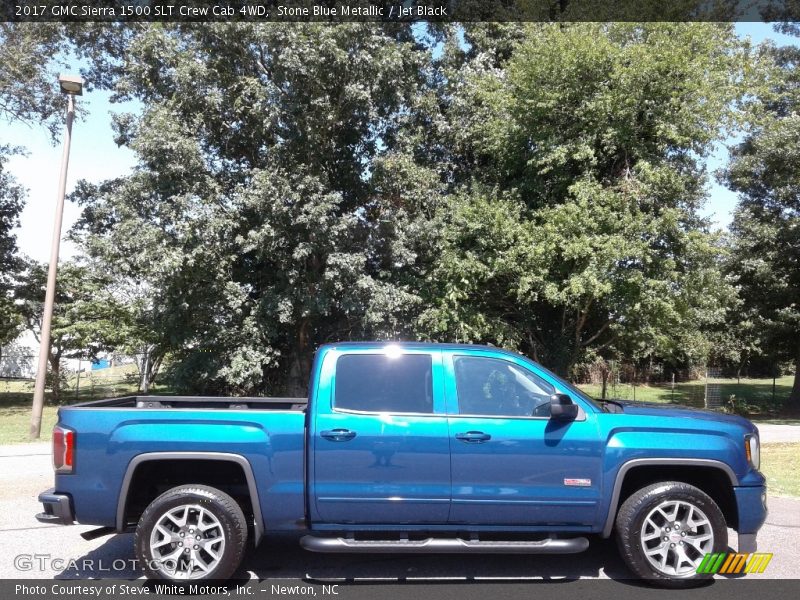 Stone Blue Metallic / Jet Black 2017 GMC Sierra 1500 SLT Crew Cab 4WD