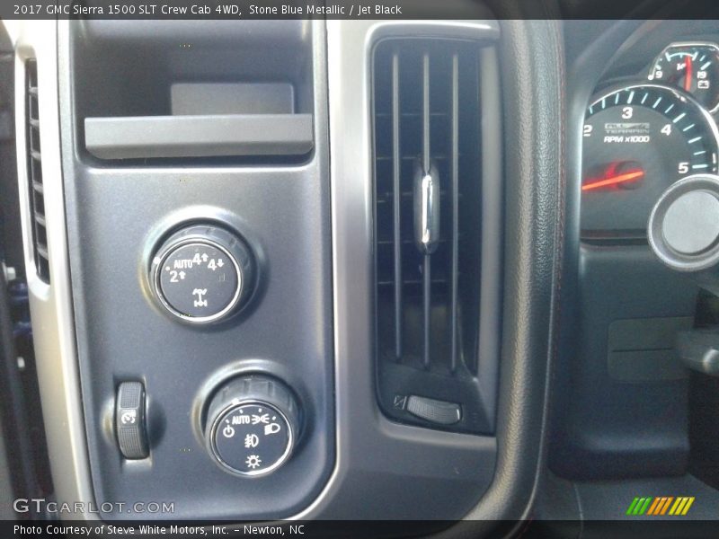 Stone Blue Metallic / Jet Black 2017 GMC Sierra 1500 SLT Crew Cab 4WD