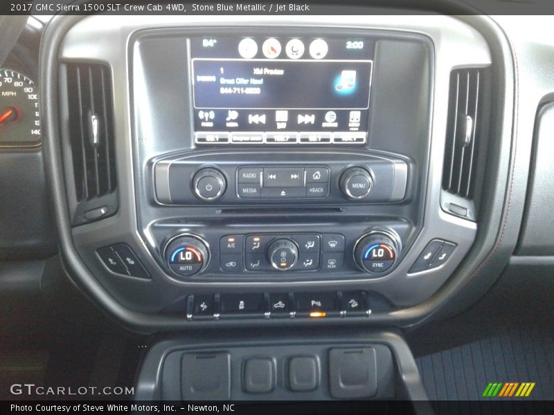 Stone Blue Metallic / Jet Black 2017 GMC Sierra 1500 SLT Crew Cab 4WD