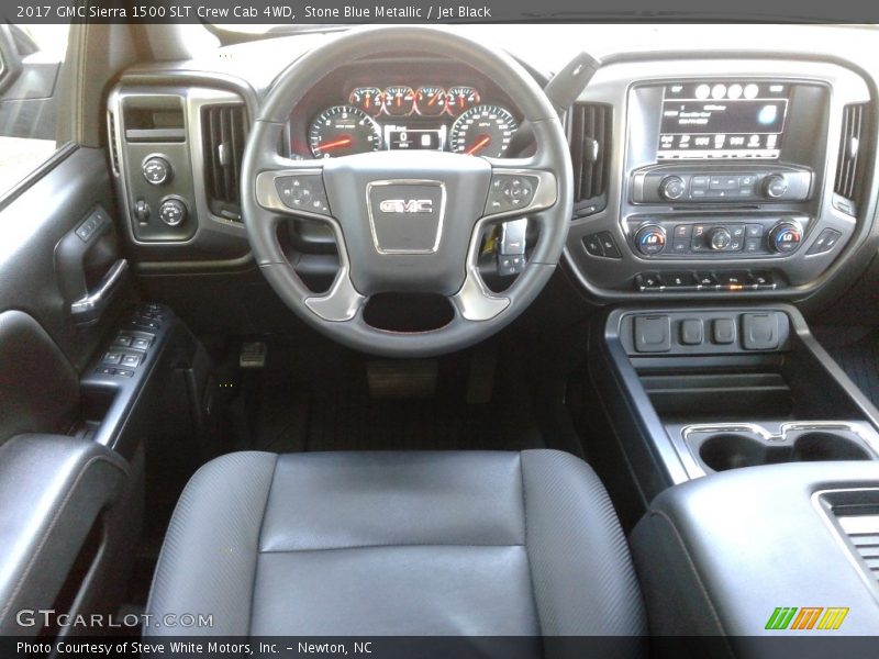 Stone Blue Metallic / Jet Black 2017 GMC Sierra 1500 SLT Crew Cab 4WD