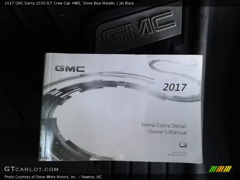 Stone Blue Metallic / Jet Black 2017 GMC Sierra 1500 SLT Crew Cab 4WD