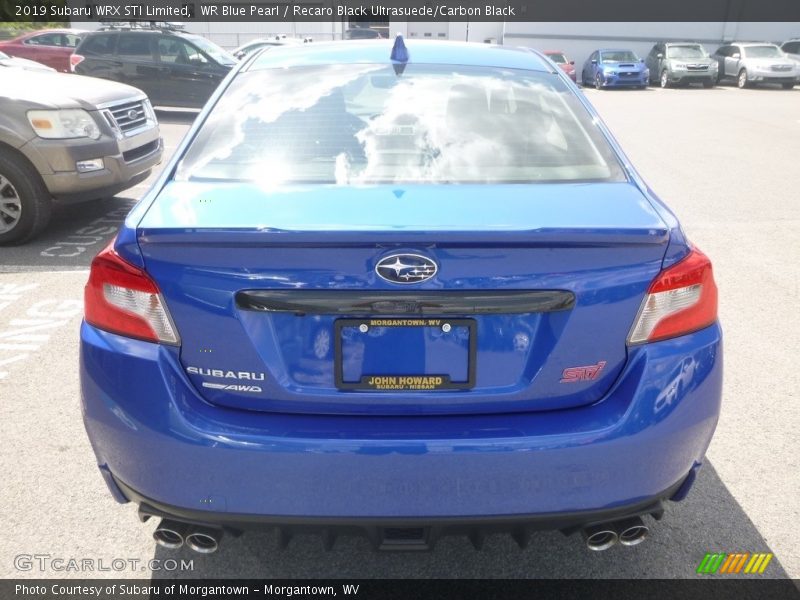 WR Blue Pearl / Recaro Black Ultrasuede/Carbon Black 2019 Subaru WRX STI Limited