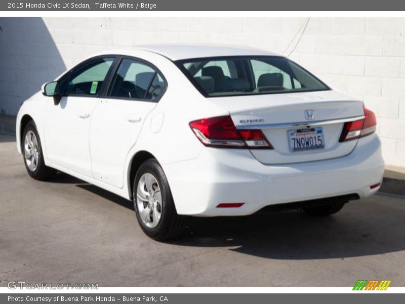 Taffeta White / Beige 2015 Honda Civic LX Sedan