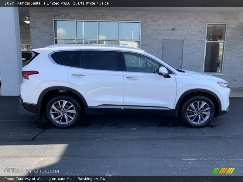 Quartz White / Beige 2020 Hyundai Santa Fe Limited AWD