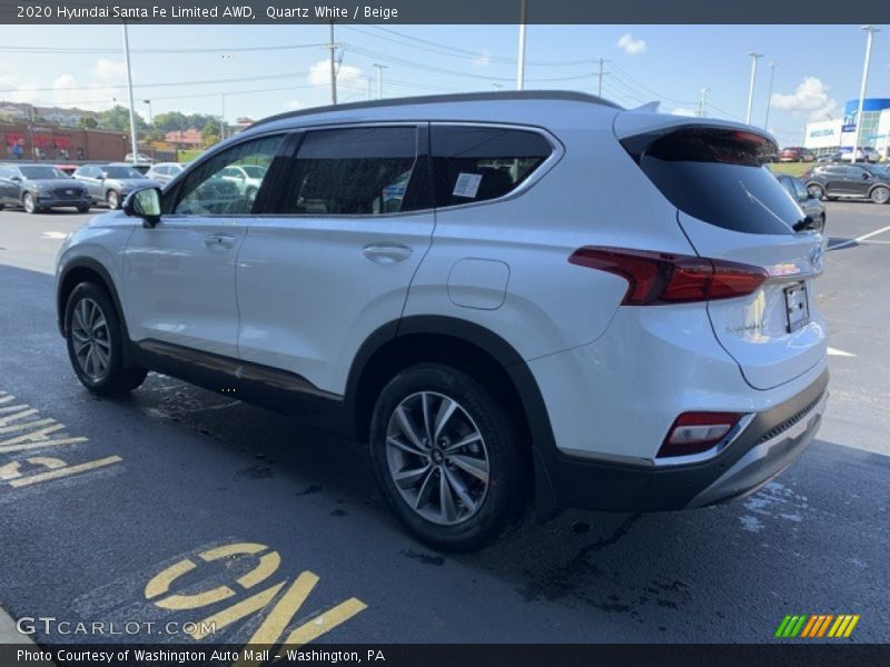 Quartz White / Beige 2020 Hyundai Santa Fe Limited AWD