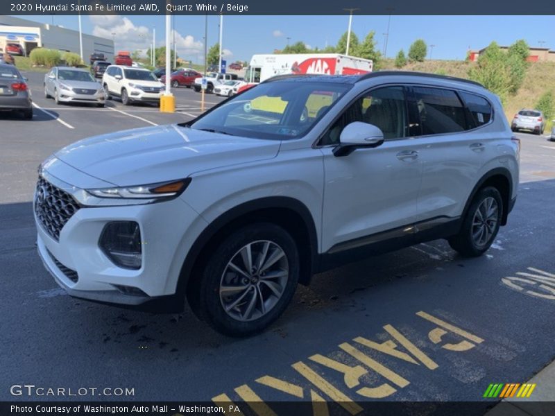 Quartz White / Beige 2020 Hyundai Santa Fe Limited AWD