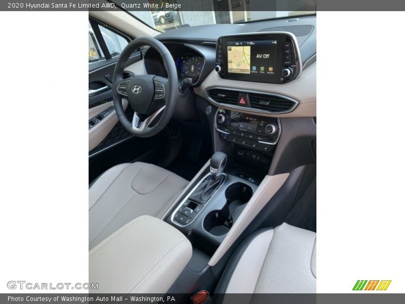 Quartz White / Beige 2020 Hyundai Santa Fe Limited AWD