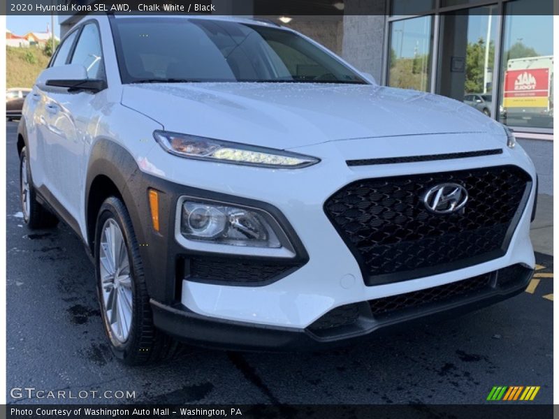 Chalk White / Black 2020 Hyundai Kona SEL AWD