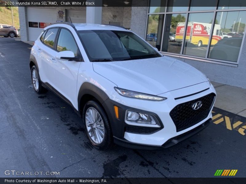 Chalk White / Black 2020 Hyundai Kona SEL AWD