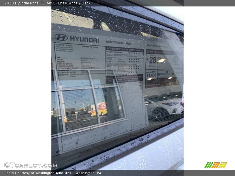 Chalk White / Black 2020 Hyundai Kona SEL AWD