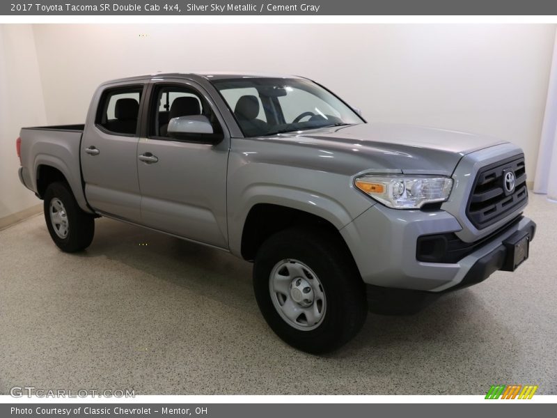Silver Sky Metallic / Cement Gray 2017 Toyota Tacoma SR Double Cab 4x4