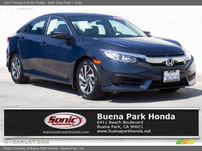 Sonic Gray Pearl / Gray 2017 Honda Civic EX Sedan