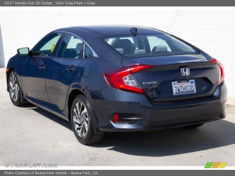 Sonic Gray Pearl / Gray 2017 Honda Civic EX Sedan