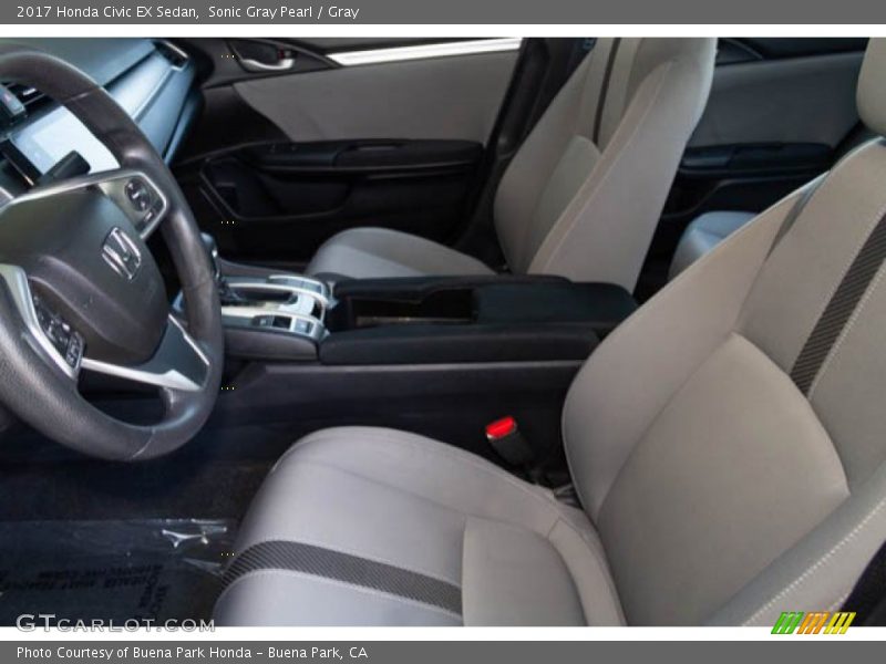 Sonic Gray Pearl / Gray 2017 Honda Civic EX Sedan