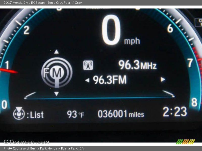 Sonic Gray Pearl / Gray 2017 Honda Civic EX Sedan