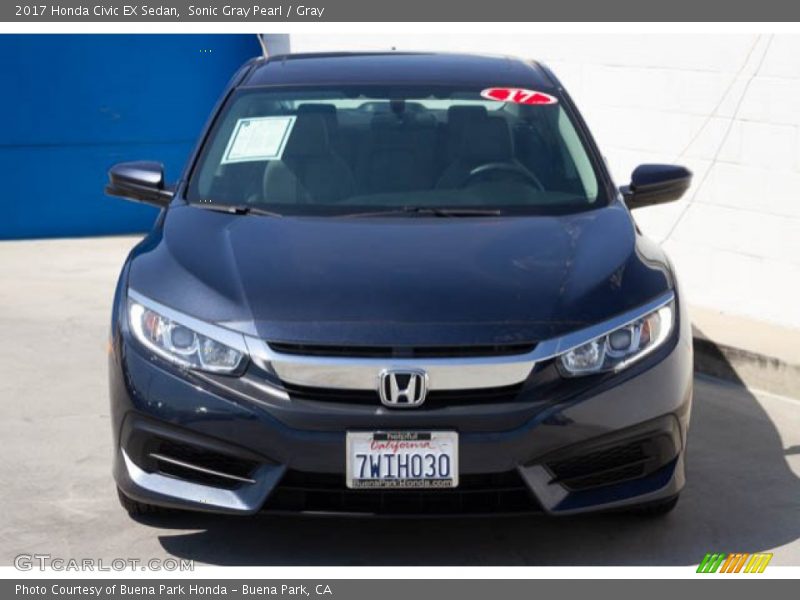 Sonic Gray Pearl / Gray 2017 Honda Civic EX Sedan