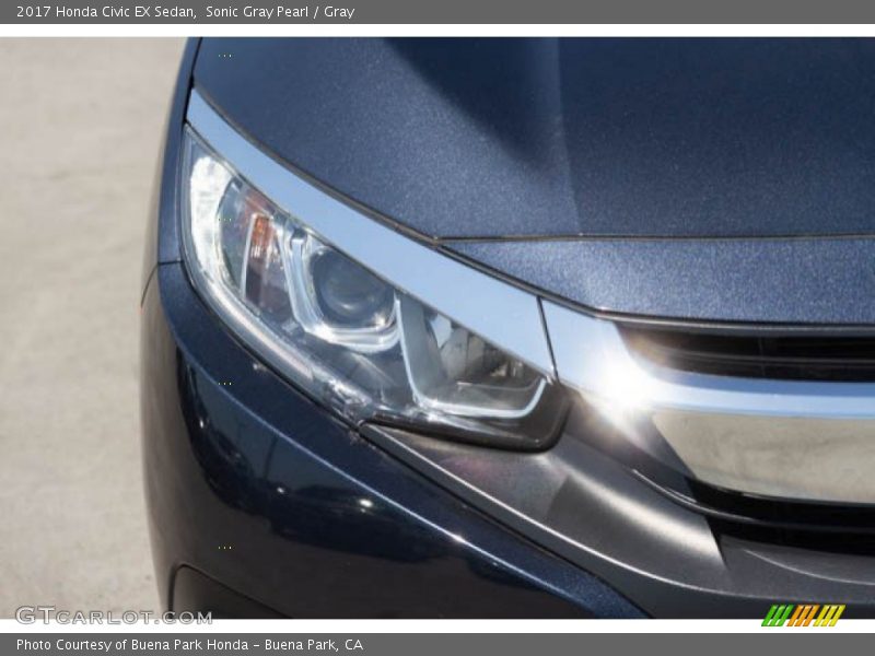 Sonic Gray Pearl / Gray 2017 Honda Civic EX Sedan