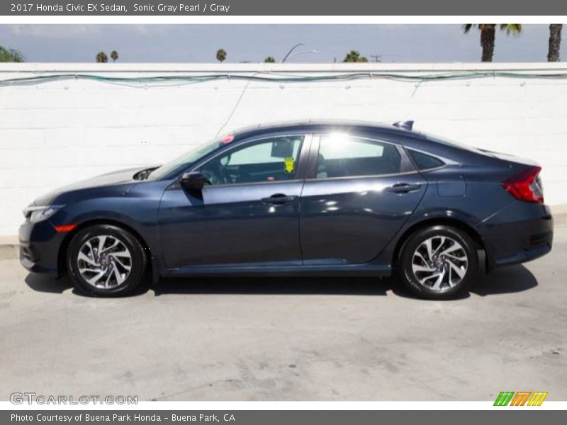 Sonic Gray Pearl / Gray 2017 Honda Civic EX Sedan