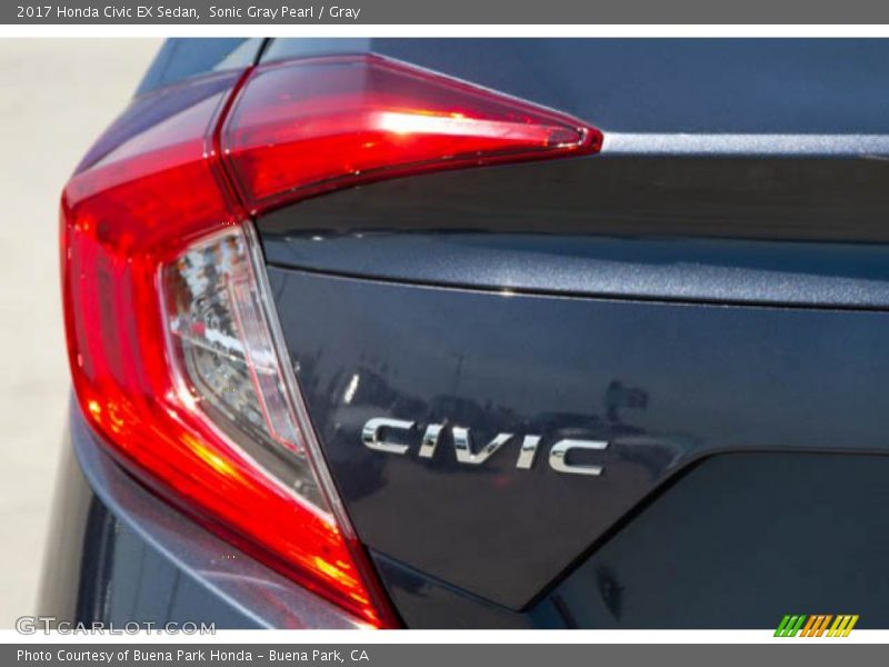 Sonic Gray Pearl / Gray 2017 Honda Civic EX Sedan