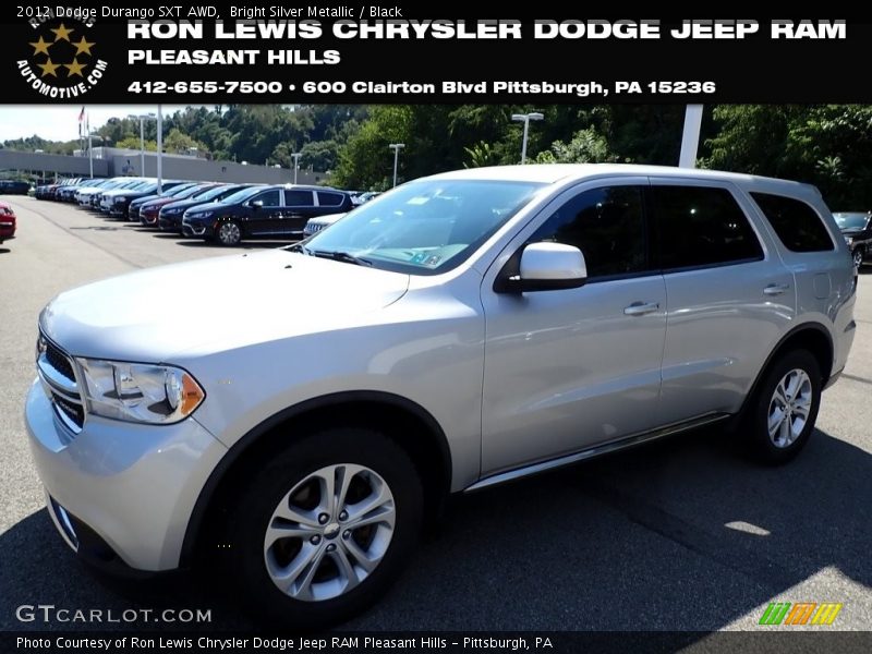 Bright Silver Metallic / Black 2012 Dodge Durango SXT AWD