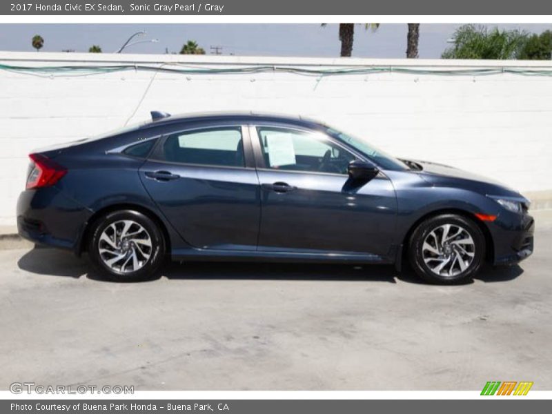 Sonic Gray Pearl / Gray 2017 Honda Civic EX Sedan