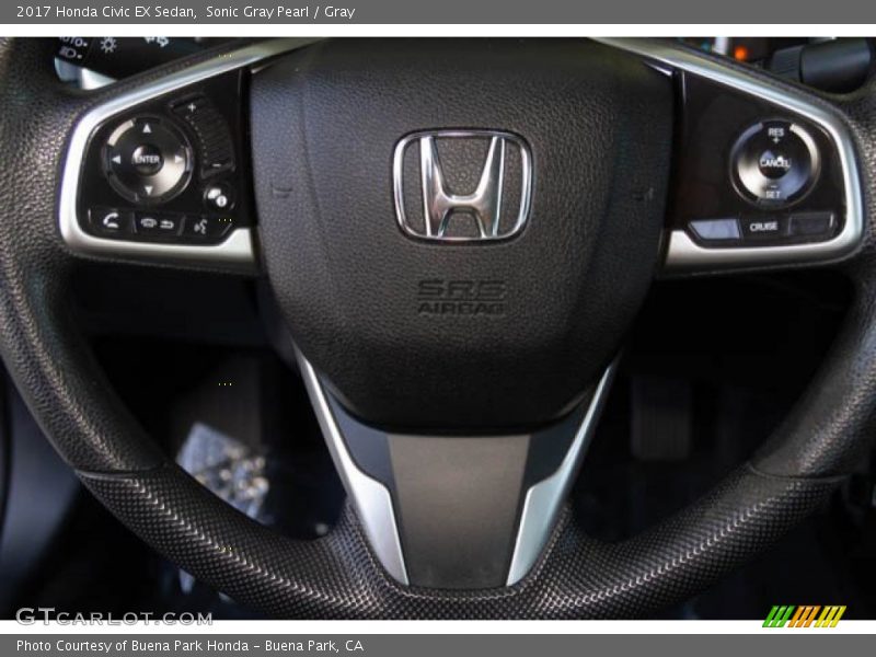 Sonic Gray Pearl / Gray 2017 Honda Civic EX Sedan