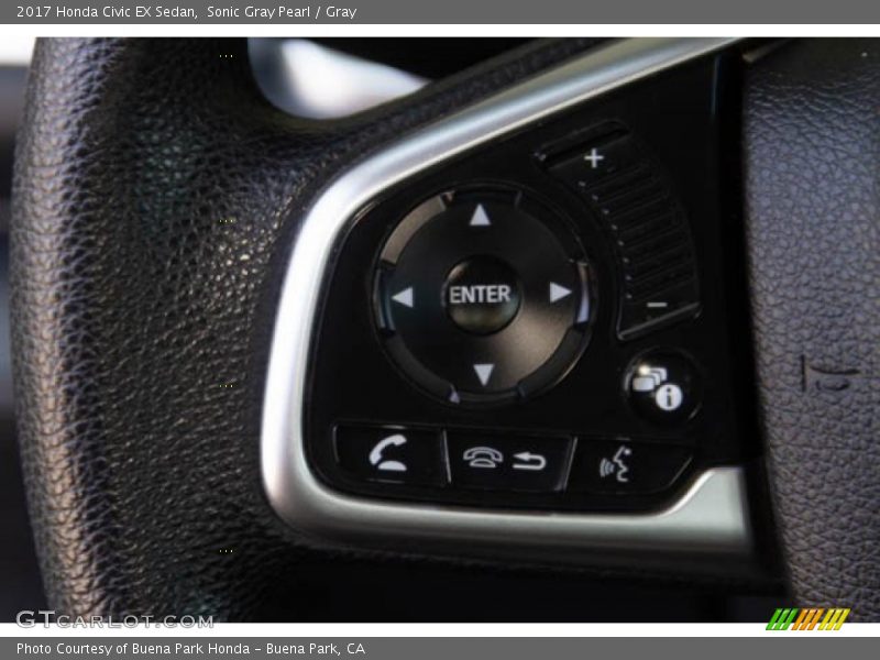 Sonic Gray Pearl / Gray 2017 Honda Civic EX Sedan