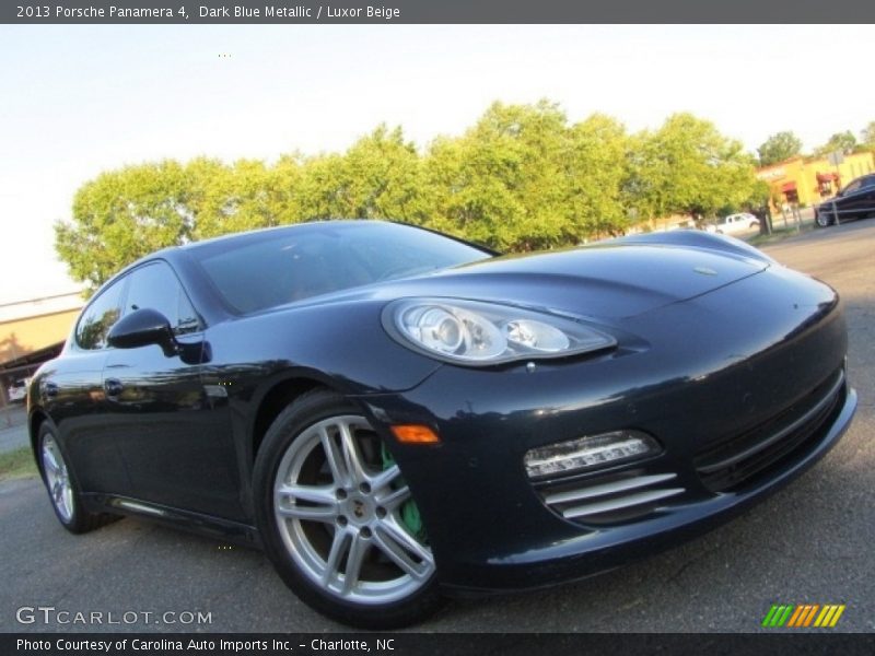 Dark Blue Metallic / Luxor Beige 2013 Porsche Panamera 4