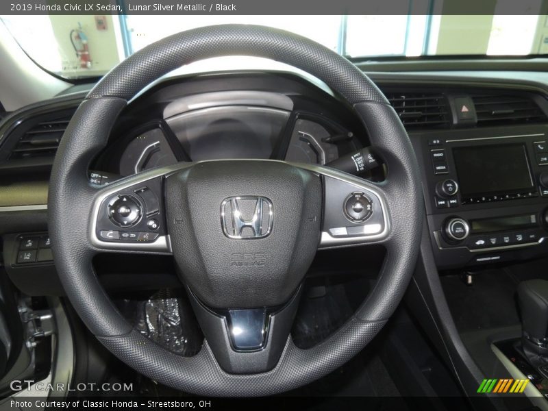 Lunar Silver Metallic / Black 2019 Honda Civic LX Sedan