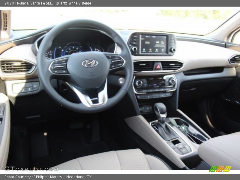 Quartz White / Beige 2020 Hyundai Santa Fe SEL