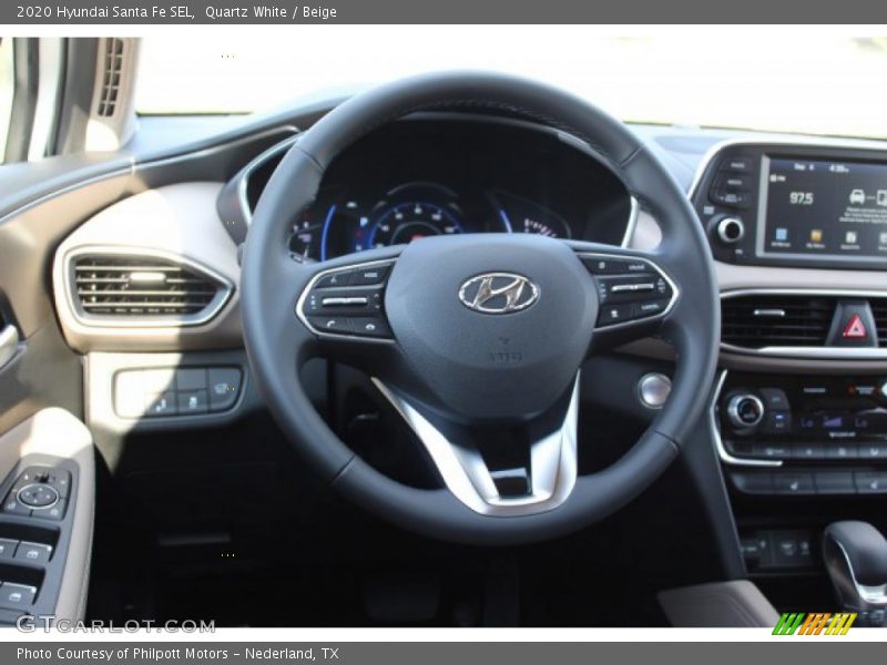 Quartz White / Beige 2020 Hyundai Santa Fe SEL