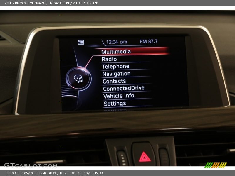 Mineral Grey Metallic / Black 2016 BMW X1 xDrive28i