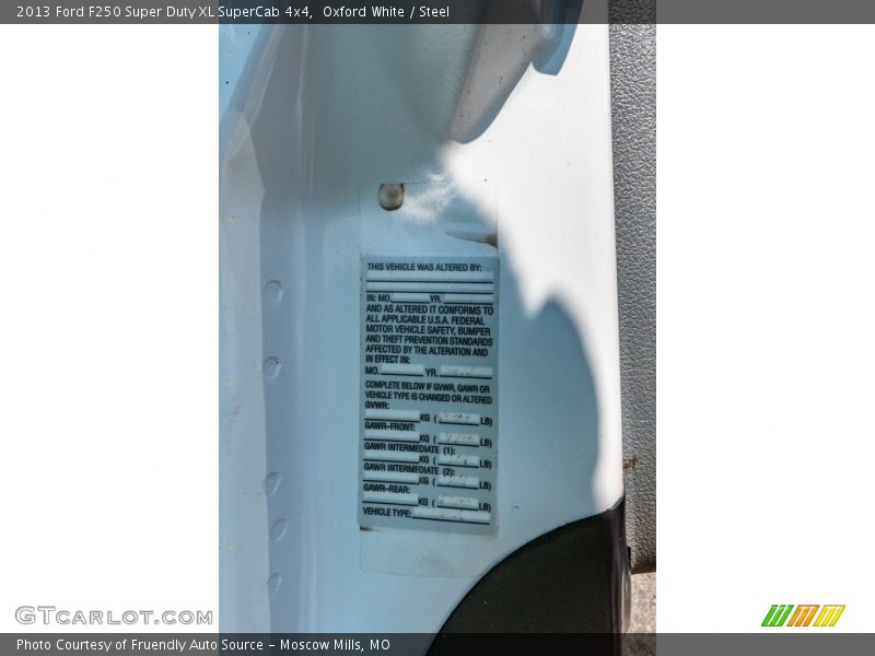 Oxford White / Steel 2013 Ford F250 Super Duty XL SuperCab 4x4