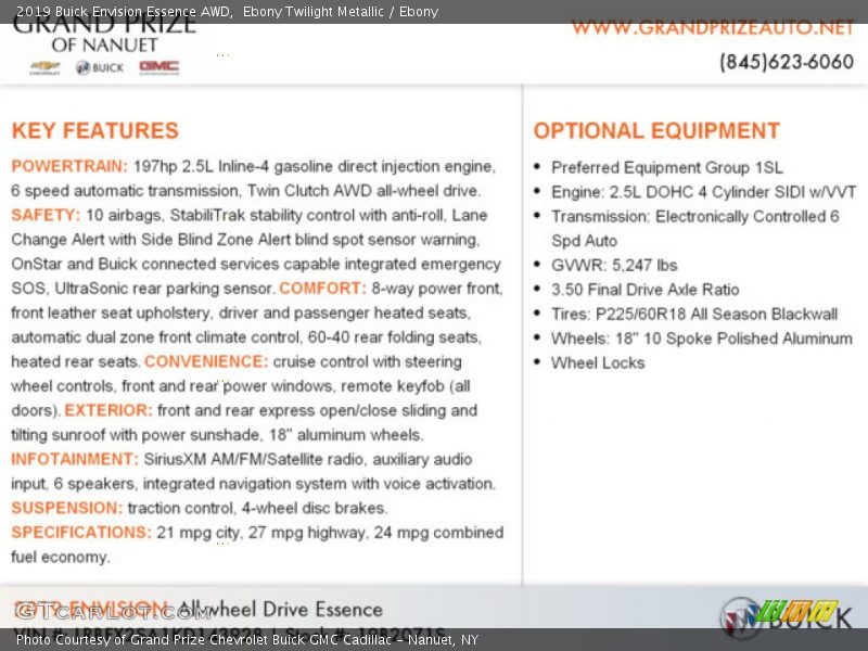 Ebony Twilight Metallic / Ebony 2019 Buick Envision Essence AWD