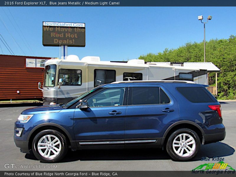 Blue Jeans Metallic / Medium Light Camel 2016 Ford Explorer XLT