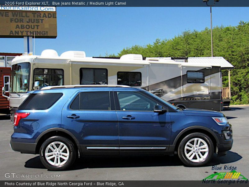 Blue Jeans Metallic / Medium Light Camel 2016 Ford Explorer XLT