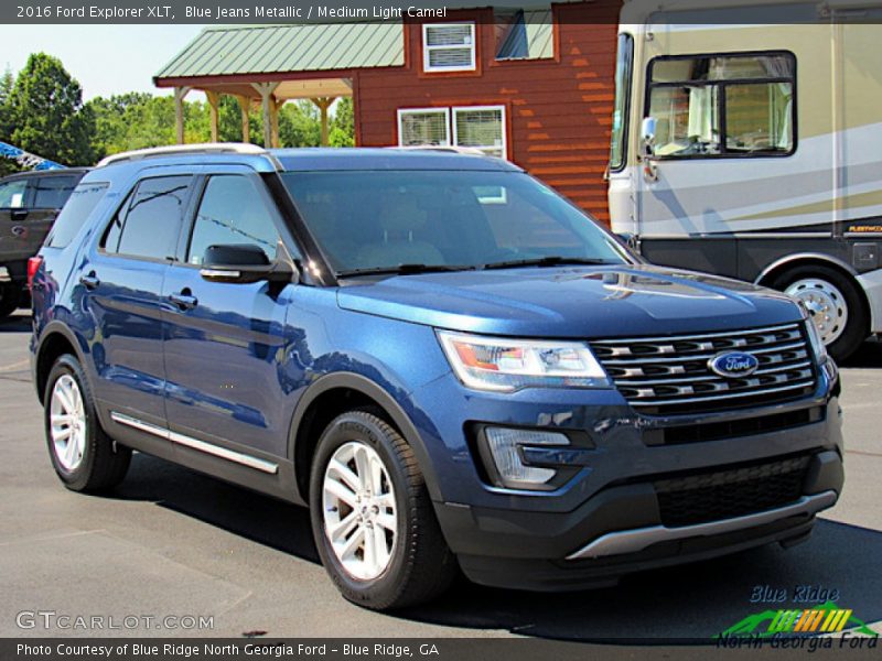 Blue Jeans Metallic / Medium Light Camel 2016 Ford Explorer XLT