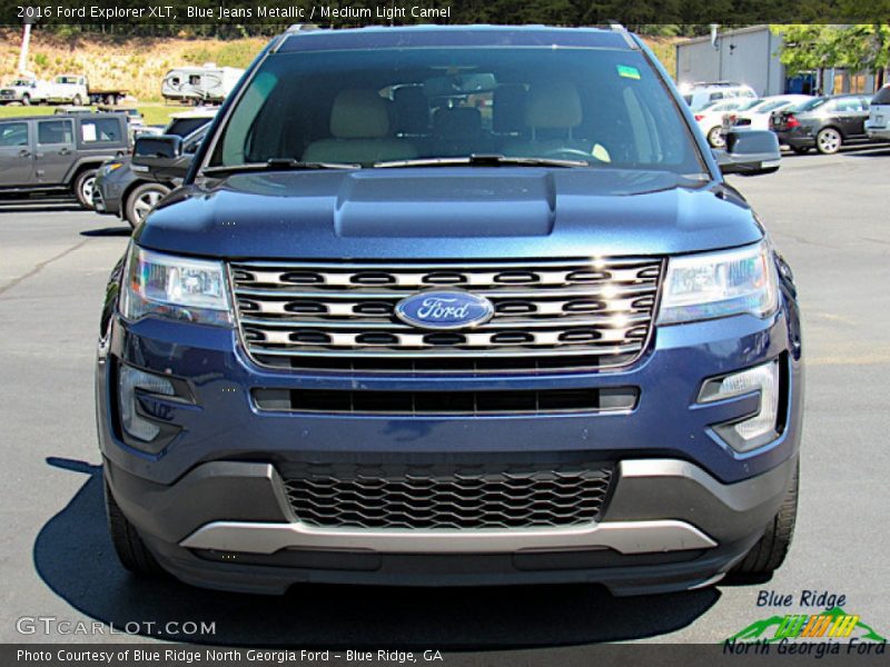 Blue Jeans Metallic / Medium Light Camel 2016 Ford Explorer XLT