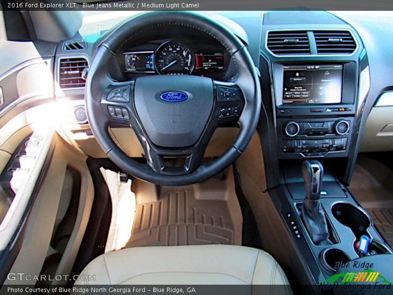 Blue Jeans Metallic / Medium Light Camel 2016 Ford Explorer XLT