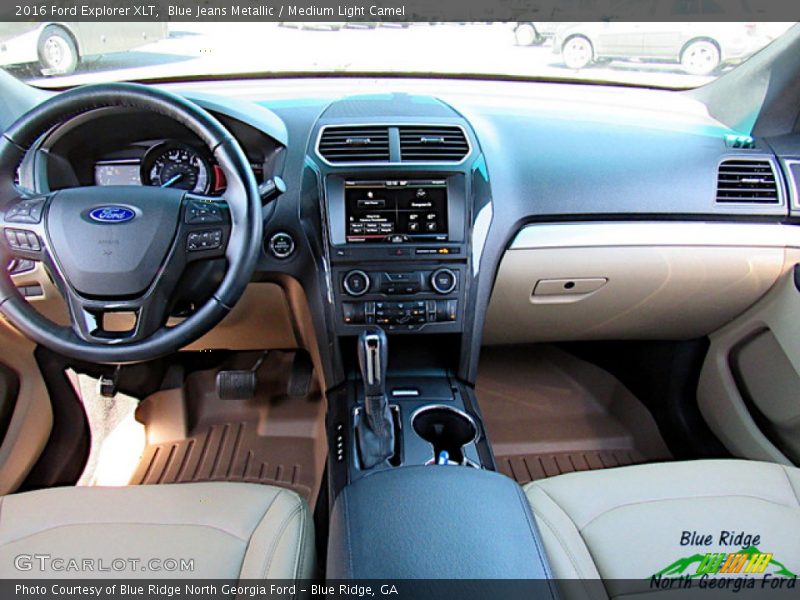 Blue Jeans Metallic / Medium Light Camel 2016 Ford Explorer XLT