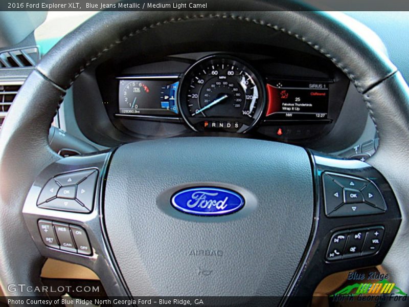 Blue Jeans Metallic / Medium Light Camel 2016 Ford Explorer XLT