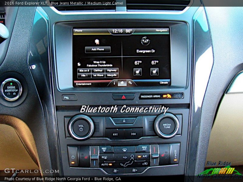 Blue Jeans Metallic / Medium Light Camel 2016 Ford Explorer XLT