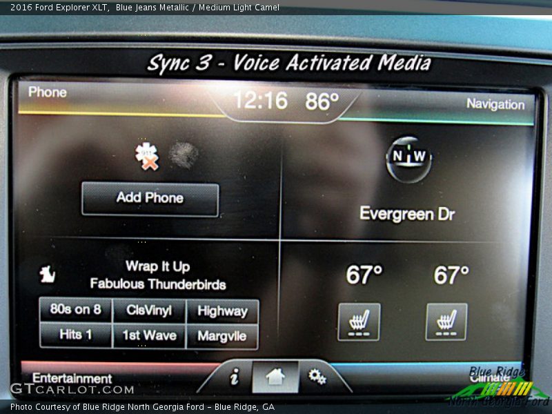 Blue Jeans Metallic / Medium Light Camel 2016 Ford Explorer XLT