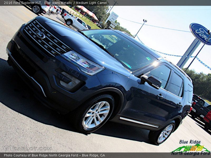 Blue Jeans Metallic / Medium Light Camel 2016 Ford Explorer XLT