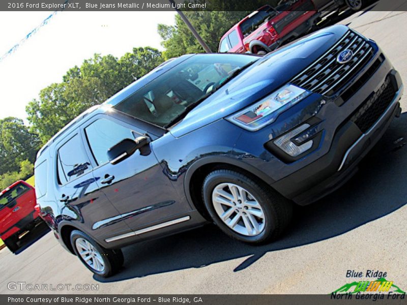 Blue Jeans Metallic / Medium Light Camel 2016 Ford Explorer XLT