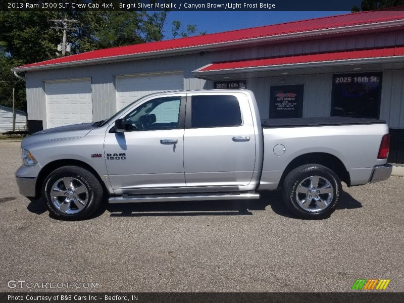Bright Silver Metallic / Canyon Brown/Light Frost Beige 2013 Ram 1500 SLT Crew Cab 4x4